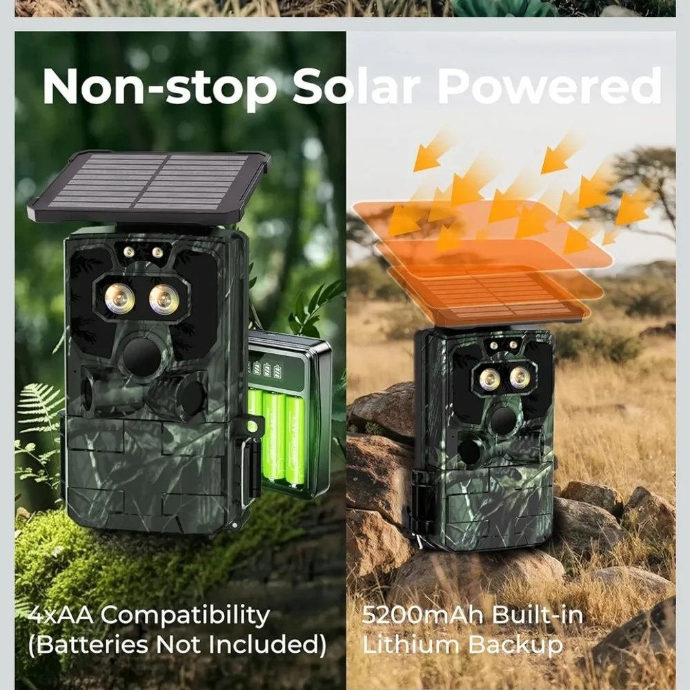 Camouflage Trail Camera with Solar Panel